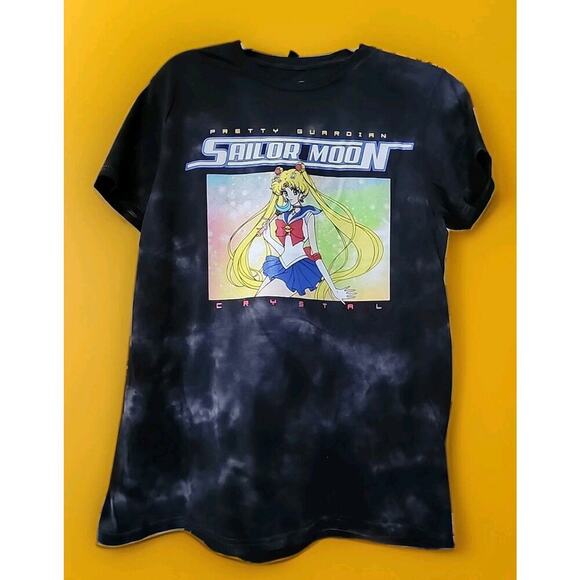 Sailor Moon Womens Acid Wash Anime Top T-Shirt Small Grunge New A130 - Picture 2 of 5